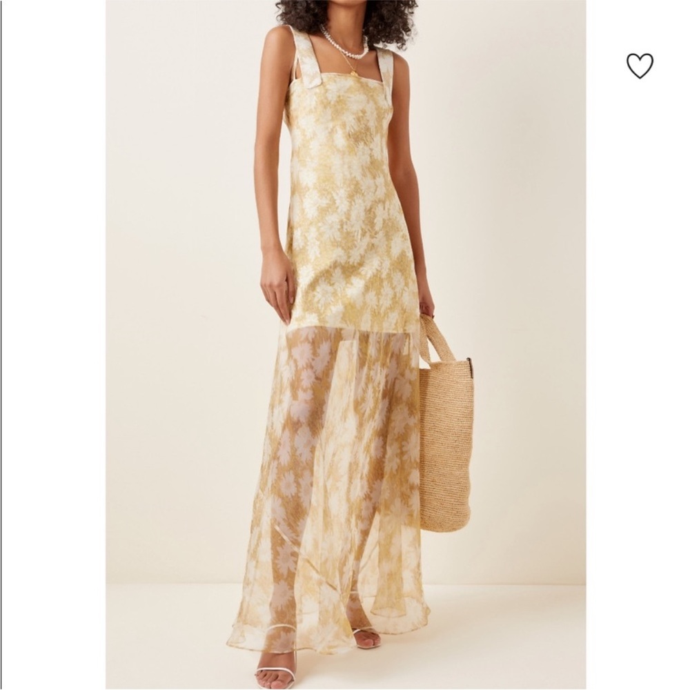 SIR the label Cream and Gold Floral Maxi Dress